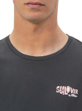 T-Shirt Der  El Pulpo bedruckt Surfen Wellen grau für Männer