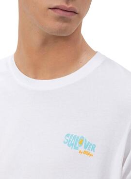 T-shirt  El Pulpo  bedruckt Surfing Waves weiß für Männer