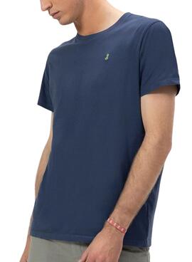 T-Shirt  El Pulpo Basic mit marineblauem Kontraststick für Herren.