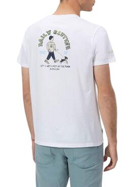 T-Shirt  El Pulpo  Bedruckt Daily Routine Weiß für Männer