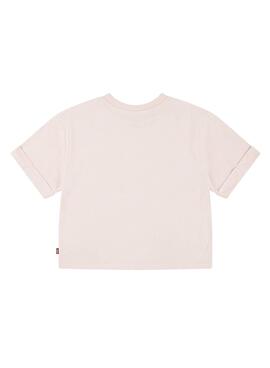 T-shirt Levi's Roll Cuff rosa für Mädchen.