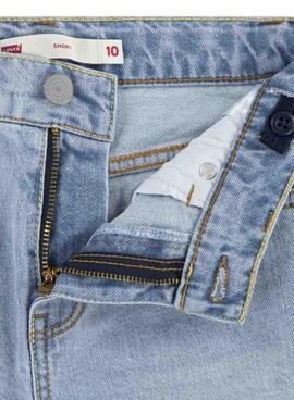Kurze Levis A-Linie Jeansshorts in Hellblau für Mädchen