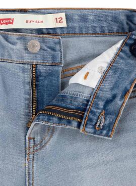 Kurze Levis 511 Slim Blue Jeans für Jungen