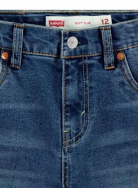 Kurze Levi's 511 Slim Blue Jeans für Jungen.