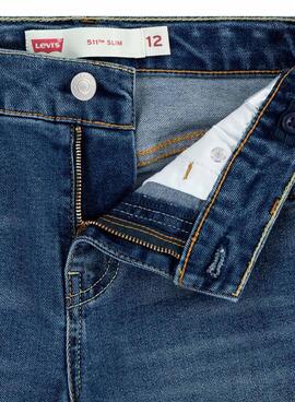 Kurze Levi's 511 Slim Blue Jeans für Jungen.