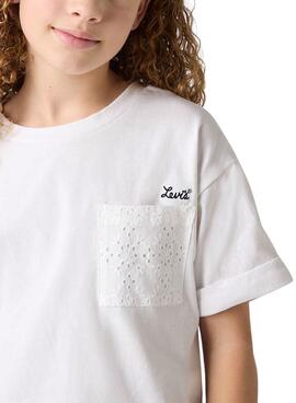 T-shirt Levis Roll Cuff weiß für Mädchen