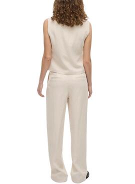 Hose Vila Viflea in Beige für Damen