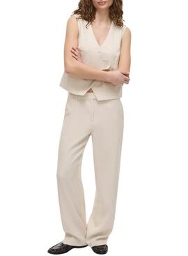 Hose Vila Viflea in Beige für Damen