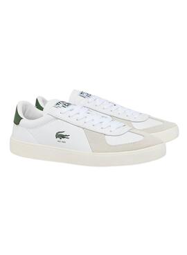 Weiße Lacoste Baseshot Pro-Lederturnschuhe für Männer