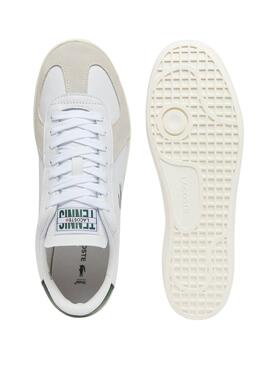 Weiße Lacoste Baseshot Pro-Lederturnschuhe für Männer