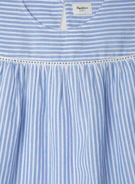 Bluse Pepe Jeans Bella Streifen blau für Mädchen