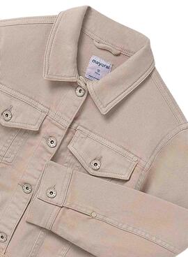 Jacke Mayoral aus beigem Twill für Mädchen