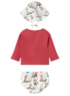 Set von Mayoral Badezimmer mit roter Grapefruit für Babys.