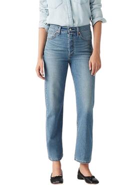 Damen Levis Ribcage Cool Straight Ankle Jeanshose
