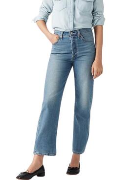 Damen Levis Ribcage Cool Straight Ankle Jeanshose