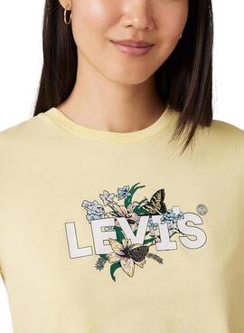 Levis Perfektes Logo-Gelb-T-Shirt für Frauen.