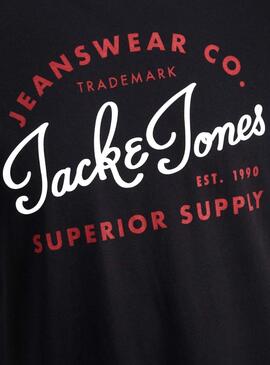 T-Shirt Jack and Jones Logo Schwarz Herren