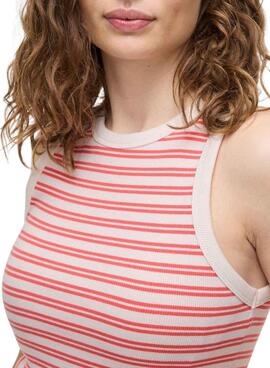 T-Shirt Vila Visola mit Korallenstreifen für Frauen