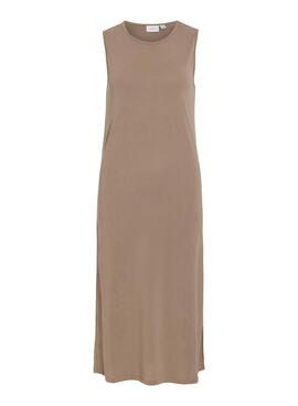 Kleid Vila Vimodala Midi in Toastfarbe für Frauen.