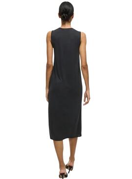 Schwarzes Vila Vimodala Midi-Kleid für Frauen.
