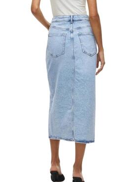 Jeansrock Vila Vijaf midi hellblau für Frauen
