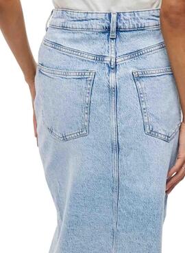 Jeansrock Vila Vijaf midi hellblau für Frauen