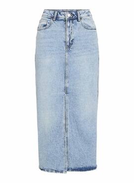 Jeansrock Vila Vijaf midi hellblau für Frauen