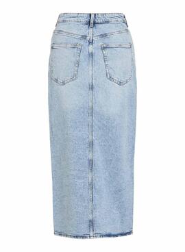 Jeansrock Vila Vijaf midi hellblau für Frauen