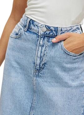 Jeansrock Vila Vijaf midi hellblau für Frauen