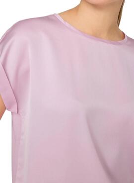 T-Shirt Vila Viellette Satin Rosa für Damen.