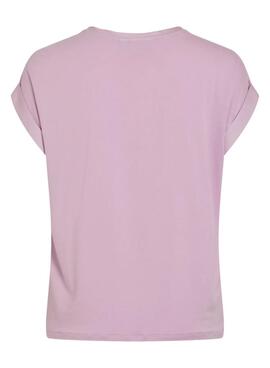 T-Shirt Vila Viellette Satin Rosa für Damen.