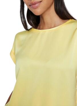 T-Shirt Vila Viellette Satin gelb für Damen