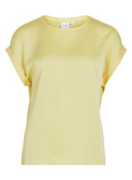 T-Shirt Vila Viellette Satin gelb für Damen