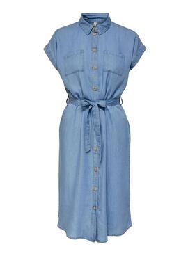 Kleid Only Pema Hannover aus blauem Denim für Damen
