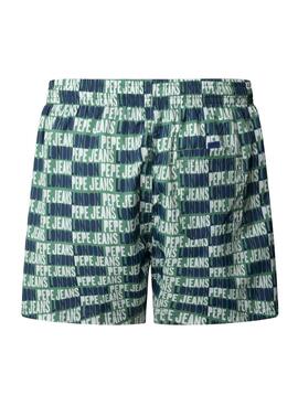 Badehose Pepe Jeans Logo Allover  in Grün für Jungen.