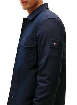 Überhemd Tommy Hilfiger aus marineblauem Nylon für Herren.