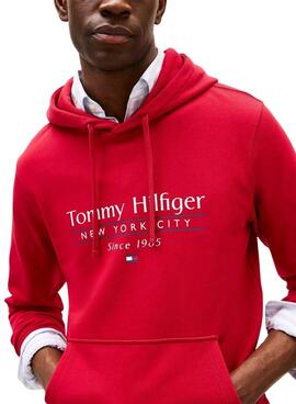 Tommy Hilfiger Center Stack Hoodie in Rot für Herren.