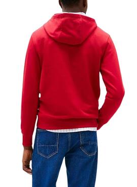 Tommy Hilfiger Center Stack Hoodie in Rot für Herren.