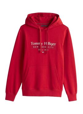 Tommy Hilfiger Center Stack Hoodie in Rot für Herren.