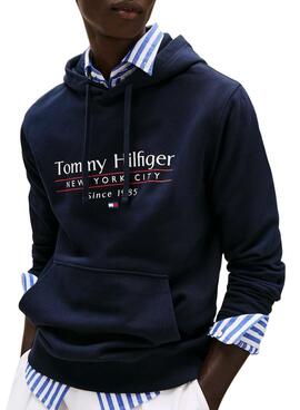 Sweatshirt Tommy Hilfiger Center Stack Marine für Herren