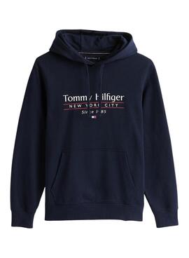 Sweatshirt Tommy Hilfiger Center Stack Marine für Herren