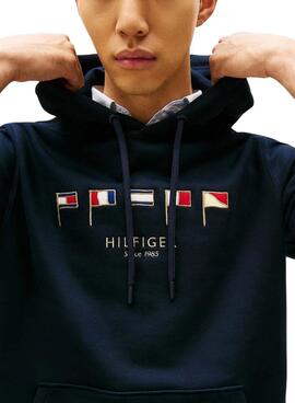 Sweatshirt Tommy Hilfiger Multi Flags in Marineblau für Herren