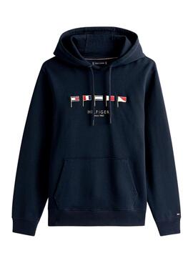 Sweatshirt Tommy Hilfiger Multi Flags in Marineblau für Herren