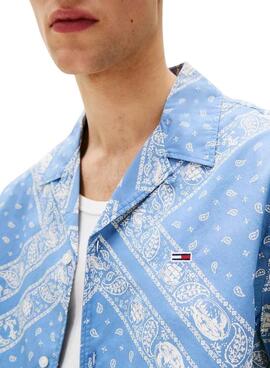 Hemd Tommy Jeans Paisley Blau für Herren