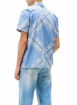 Hemd Tommy Jeans Paisley Blau für Herren
