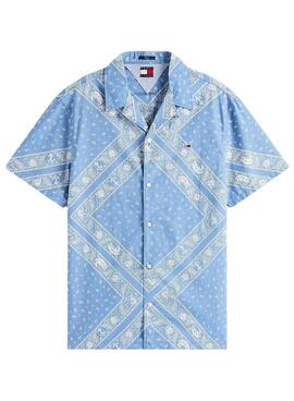 Hemd Tommy Jeans Paisley Blau für Herren