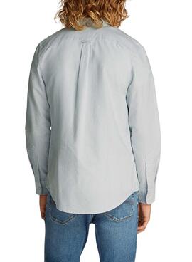 Herrenhemd Tommy Jeans Stripe Oxford in Blau.