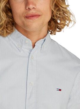 Herrenhemd Tommy Jeans Stripe Oxford in Blau.