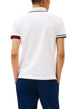 Polo Tommy Hilfiger Flag Cuff weiß für Herren.