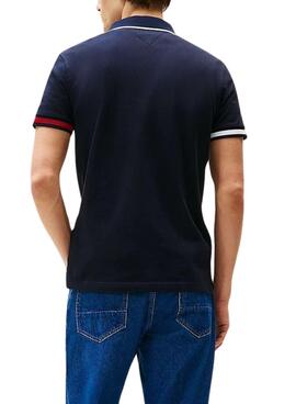 Polo  Tommy Hilfiger Flag Cuff Marine für Männer